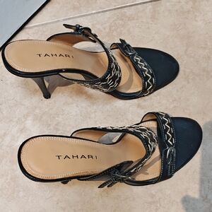 Tahari Black Stiletto Heels with Chain DetailTahari Black Stiletto Heels with Ch